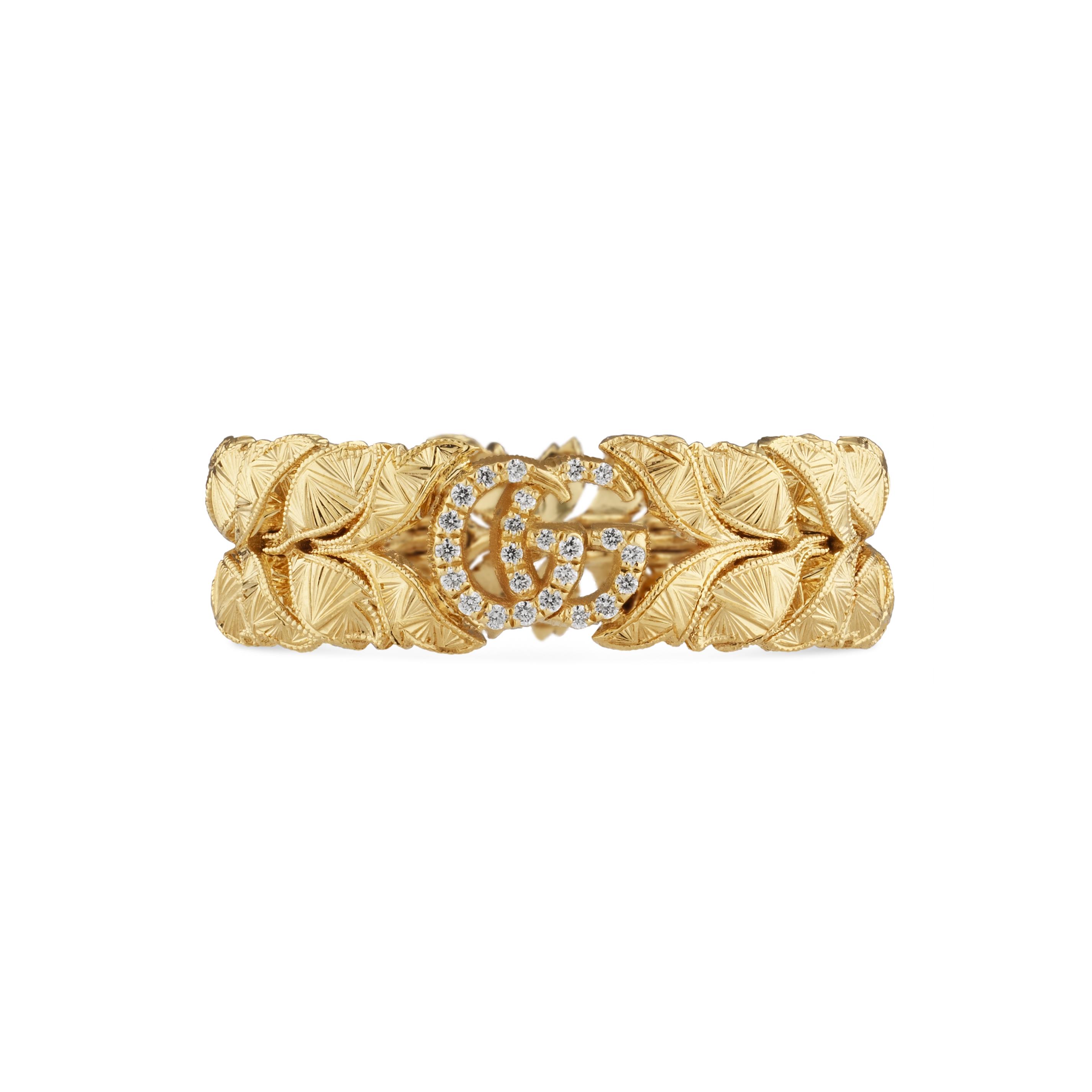 Gucci Flora Ring in Gold and Diamonds